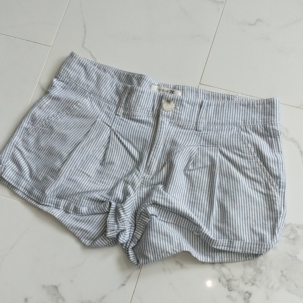 Blue and white stripe shorts